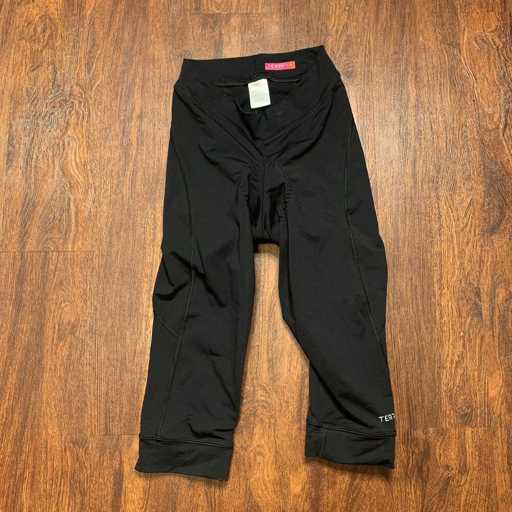 Terry Women's Cycling Capri Pants Sz M Padded Black Road Bike Bicycle